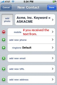 What it looks like in your contacts