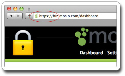Mosio uses the same security as online banking