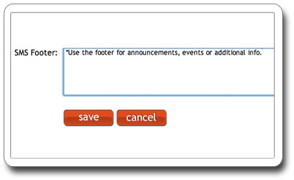 SMS Text Message Footer