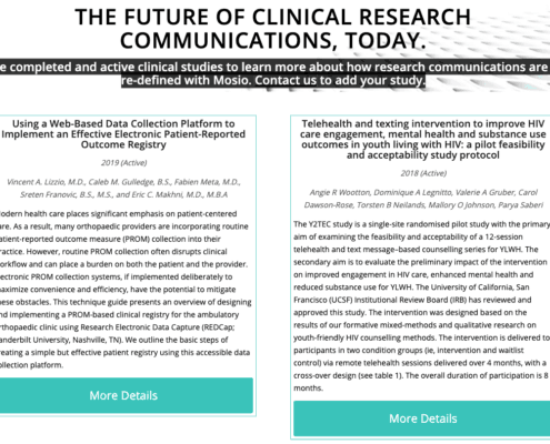 Clinical Studies Using Mosio